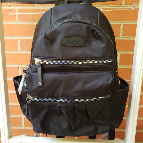 BNWT ANNE KLEIN SPORT midi squishy/sturdy backpack jet black (OS) - Picture 1 of 8